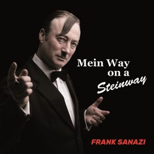 Frank Sanazi posed with pointing finger in the air
