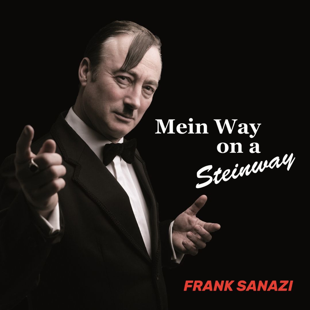 Frank Sanazi posed with pointing finger in the air